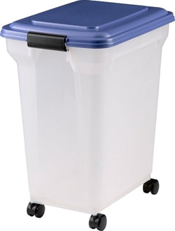 BEWAARCONTAINER LUCHTDICHT TRANSPARANT / BLAUW 45 LTR 46X33,5X50 CM