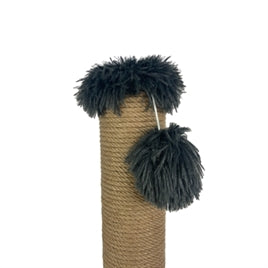 FOEIII KRABPAAL PLUCHE ZWART 39X39X80 CM