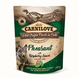 CARNILOVE DOG POUCH FAZANT / FRAMBOZENBLAD 12X300 GR